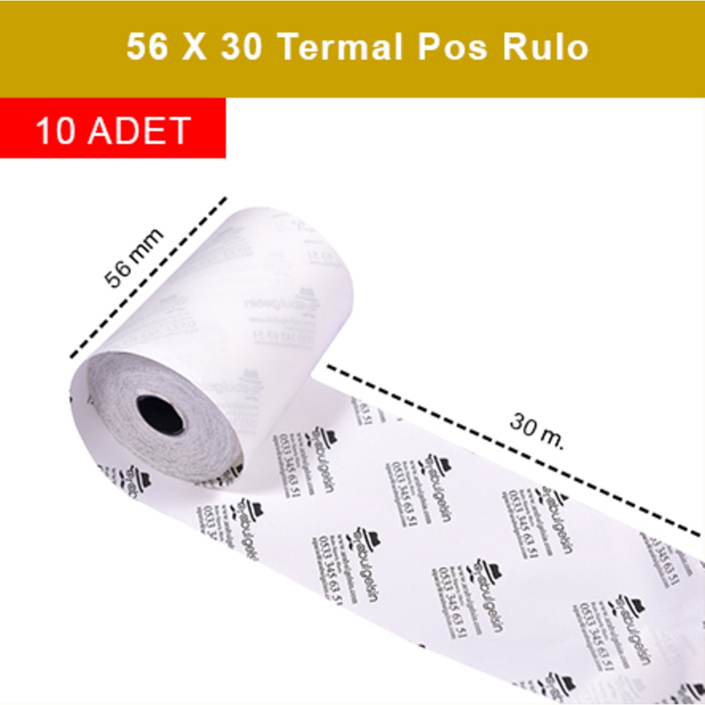 56X30 POS RULOSU TERMAL RULO 10 AD Fiyatları ve Özellikleri 56X30 POS RULOSU TERMAL RULO 10 AD Fiyatları ve Özellikleri