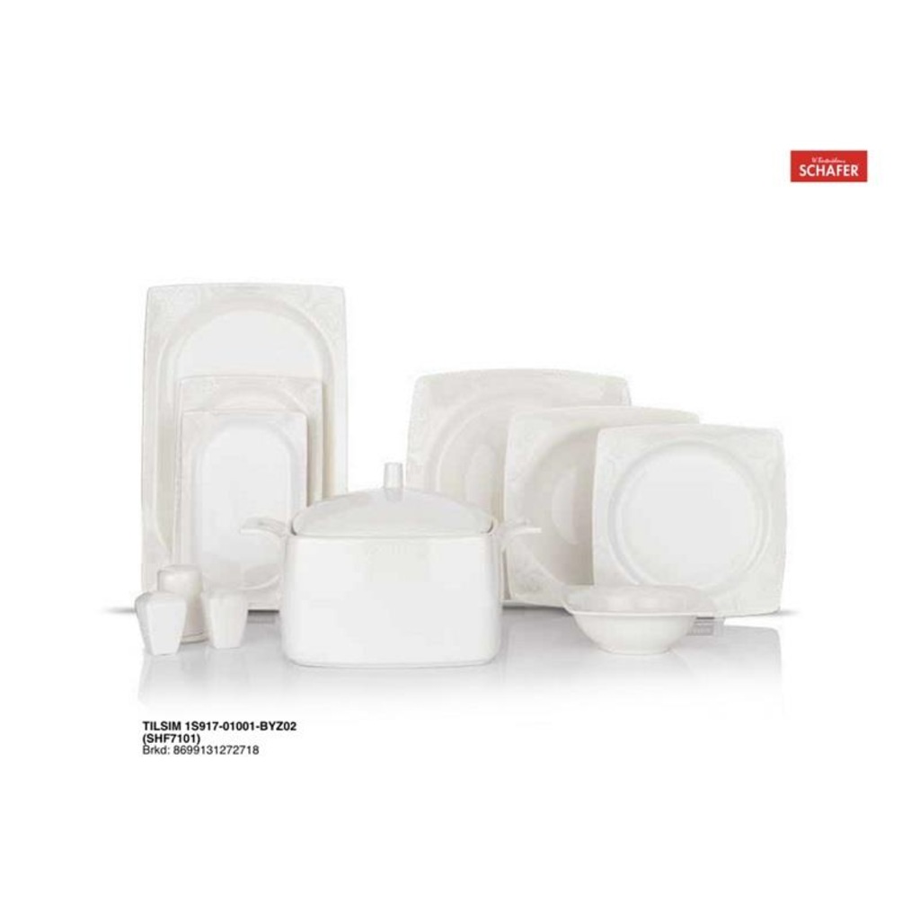 Schafer Tılsım 60 Parça Yemek Takımı SHF7101 Beyaz BYZ02