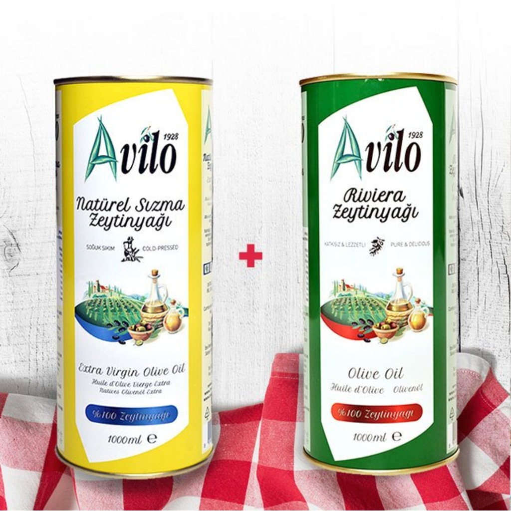Avilo Natürel Sızma Zeytinyağı 1 L + Avlo Riviera Zeytinyağı 1 L