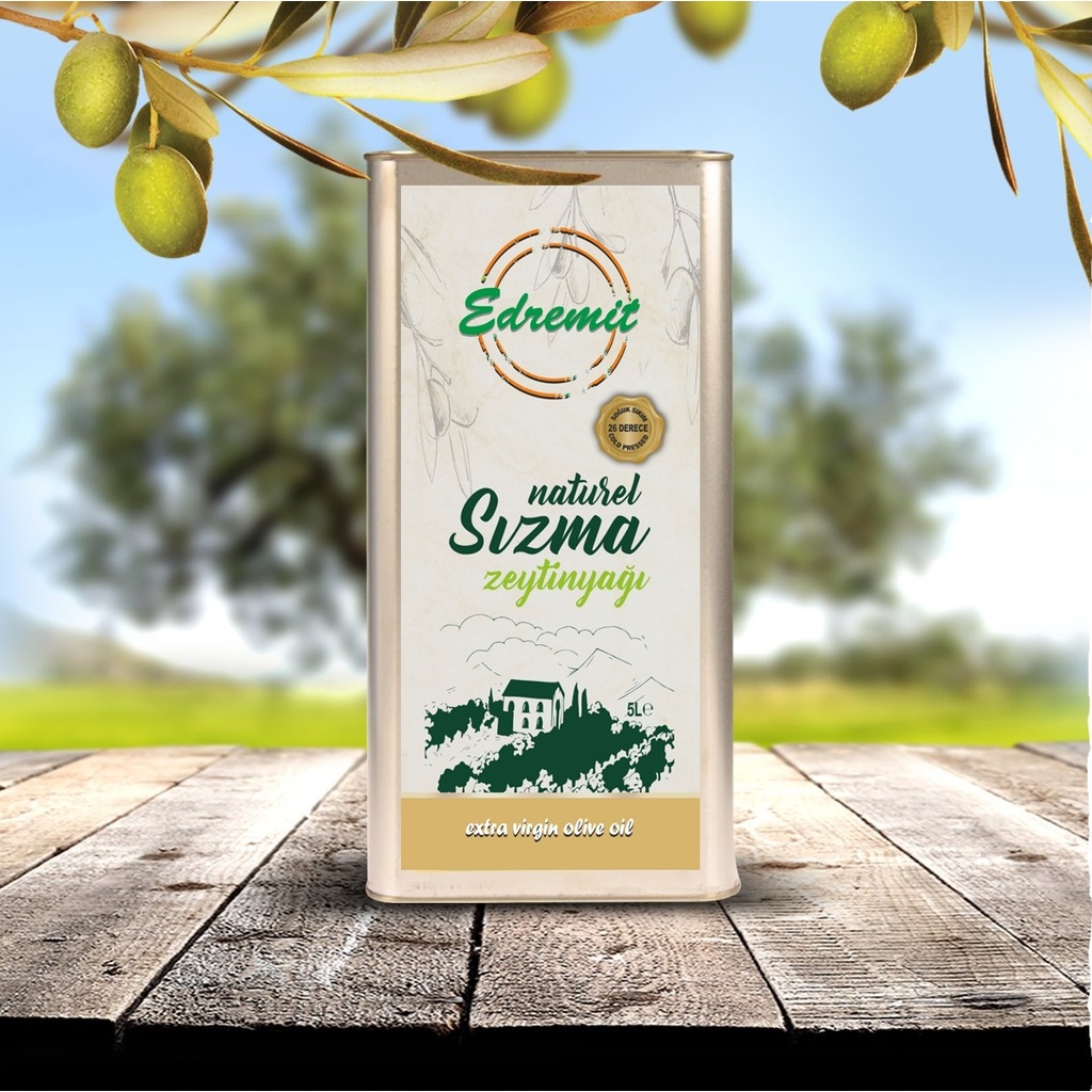 Edremit Soğuk Sıkım Naturel Sızma Zeytinyağı 5 Lt (Çok Al Az Öde)