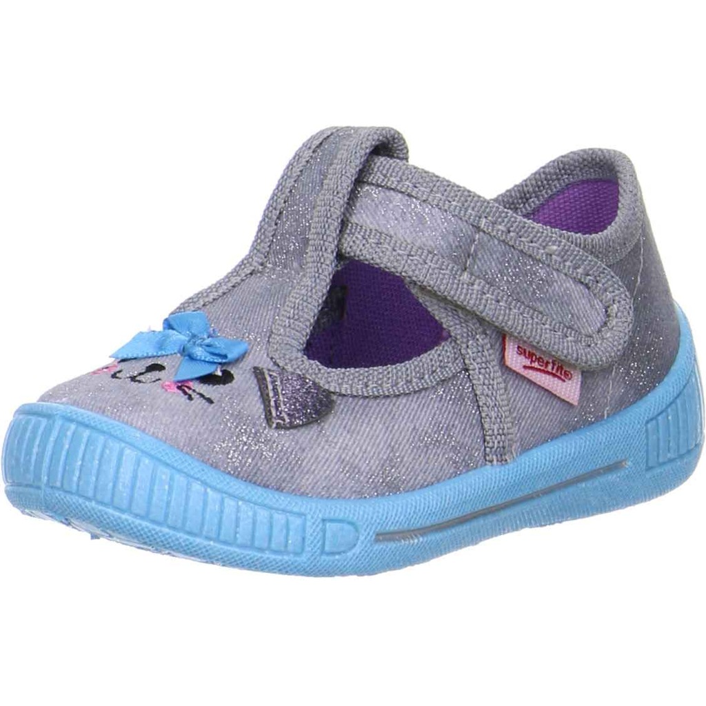 Superfit 00263-44 Ev Ayakkabısı Gri Mavi Kedi