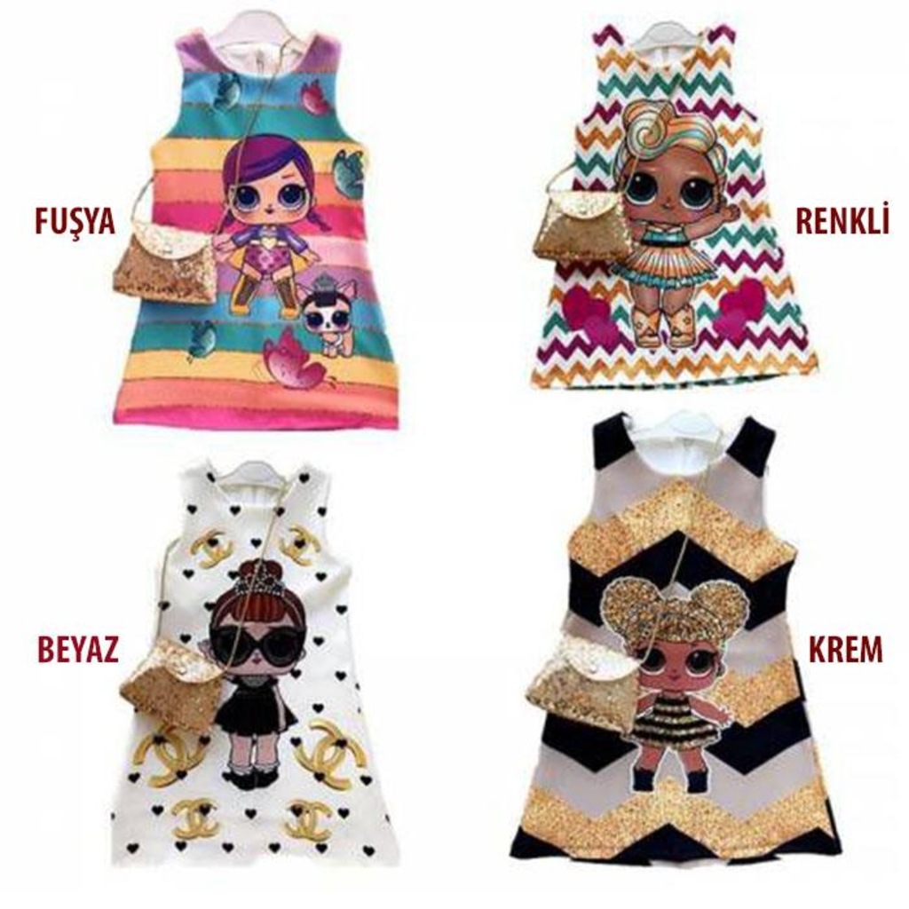4 Model Scuba Kumaş Lol Bebek Elbisesi Lol Elbise