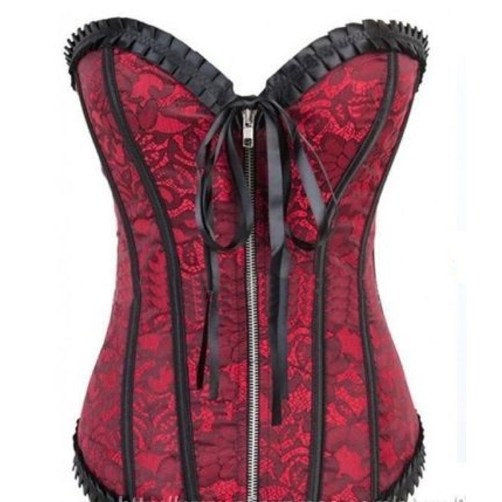 SEXY SİYAH DANTELLİ FERMUARLI KORSE