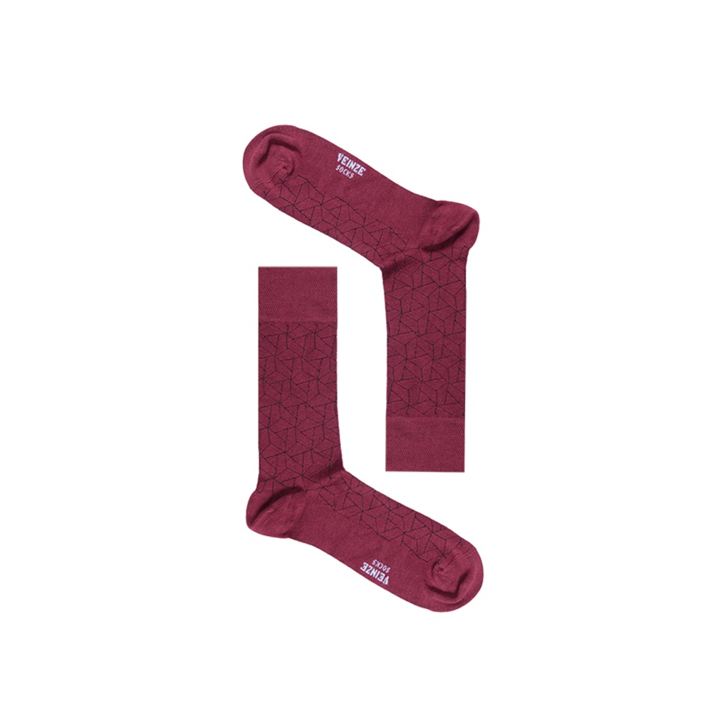 Veinze Socks 4 çift Bordo erkek bambu çorap