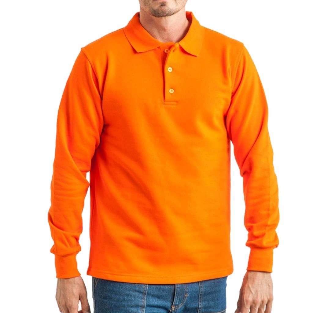 Turuncu Polo Yaka Duz Erkek T Shirt Slim Fit