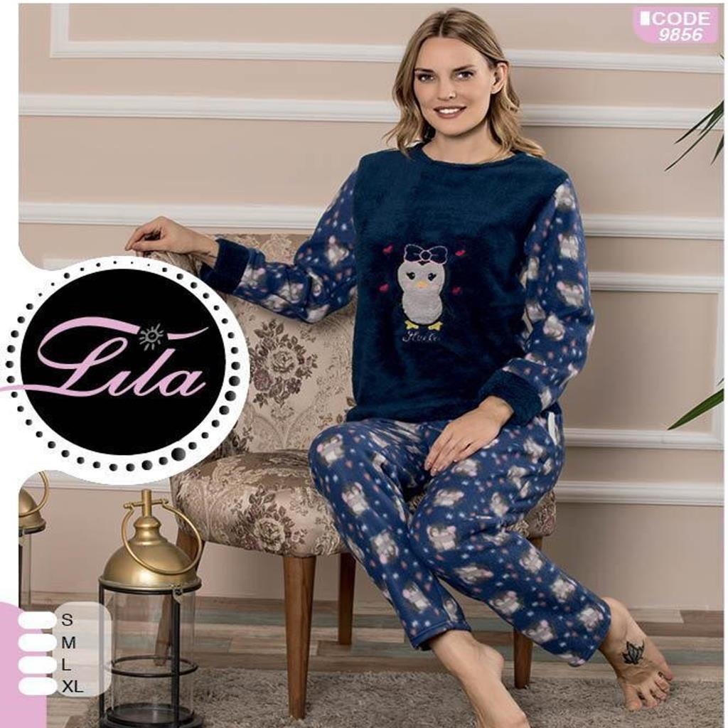 Ekonomik Kadın Peluş Polar Pijama %100 Sıcak Tutan Kışlık Günlük