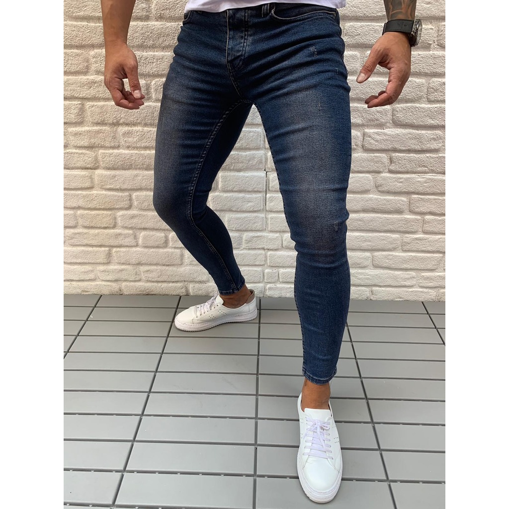 Dark Blue Skiny Likralı Kot Pantolon