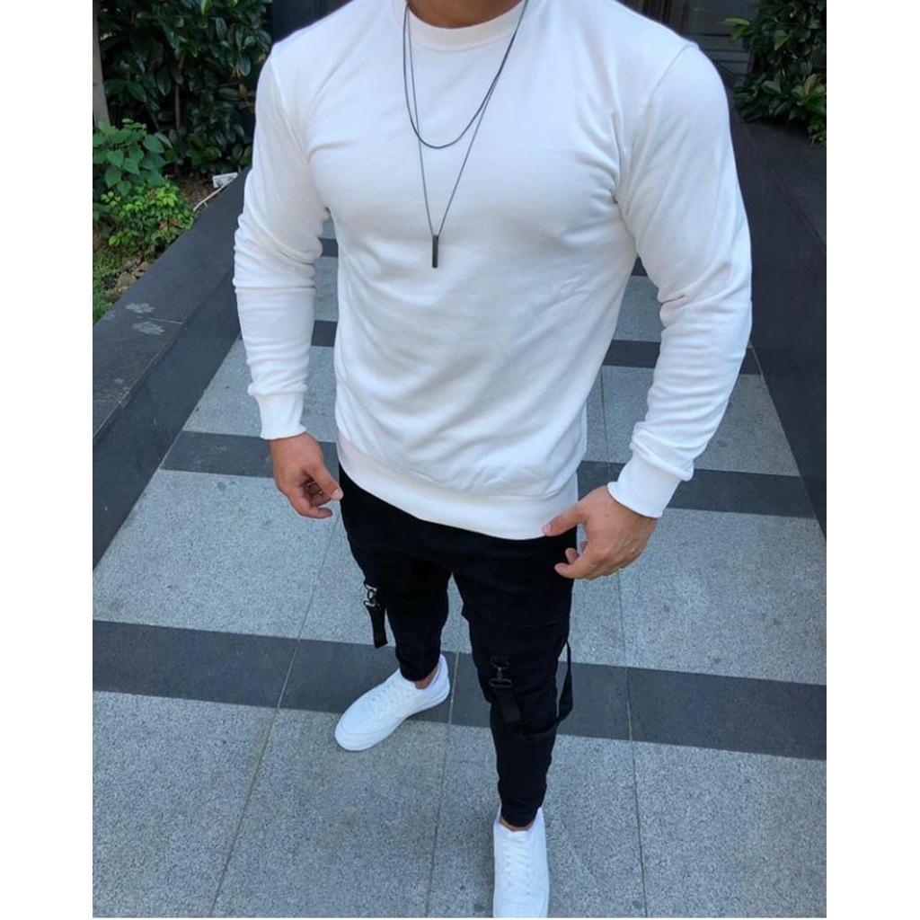 SLİM FİT KESİM BEYAZ SWEAT