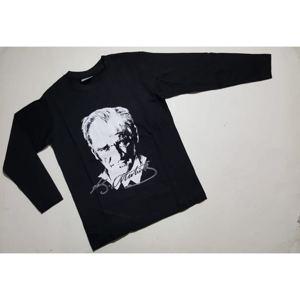 ATATÜRK BASKILI KIZ ERKEK UZUN KOLLU TİŞÖRT
