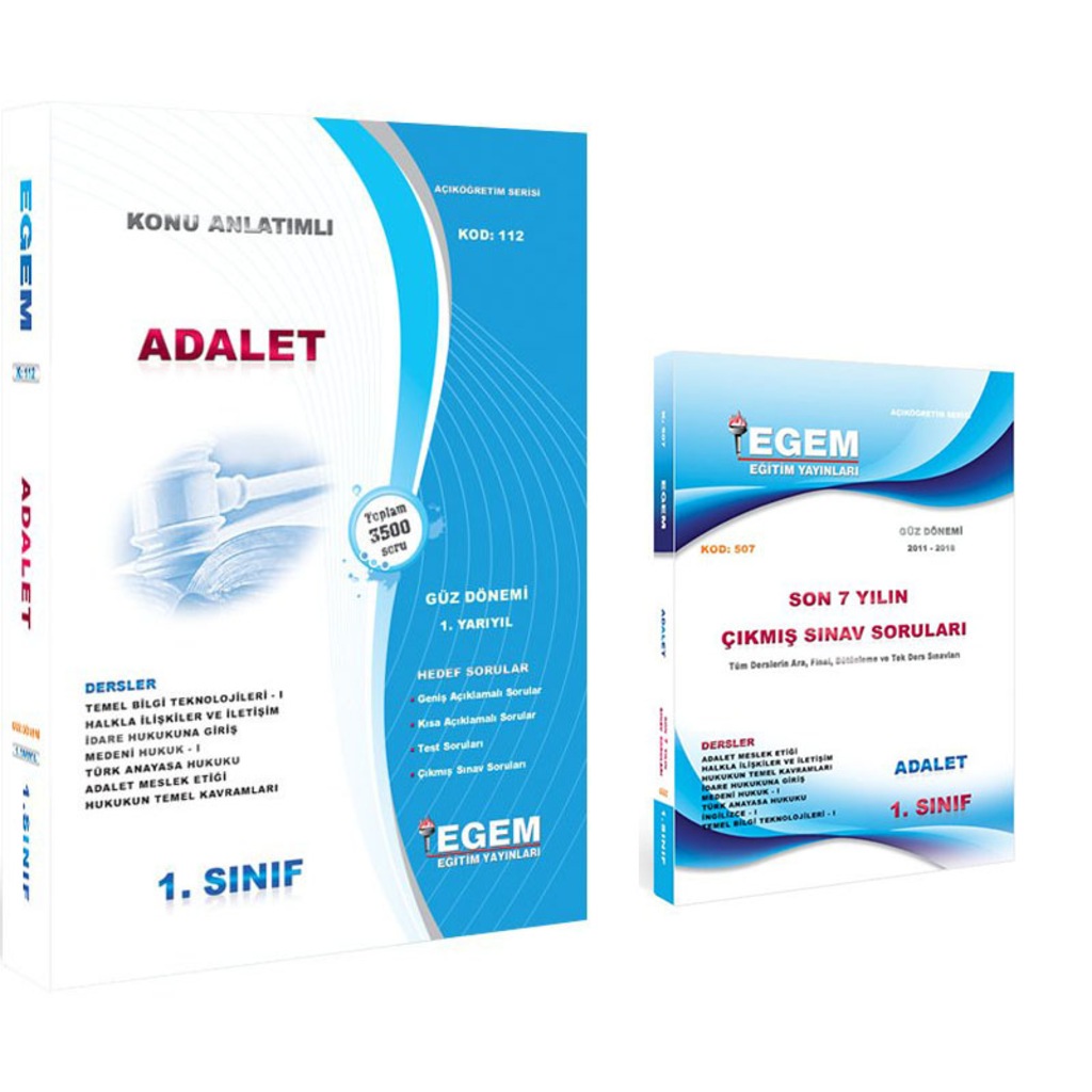 AÖF Adalet 1.Sınıf Güz Dönemi Set Konu ve Çıkmış(7yıl)