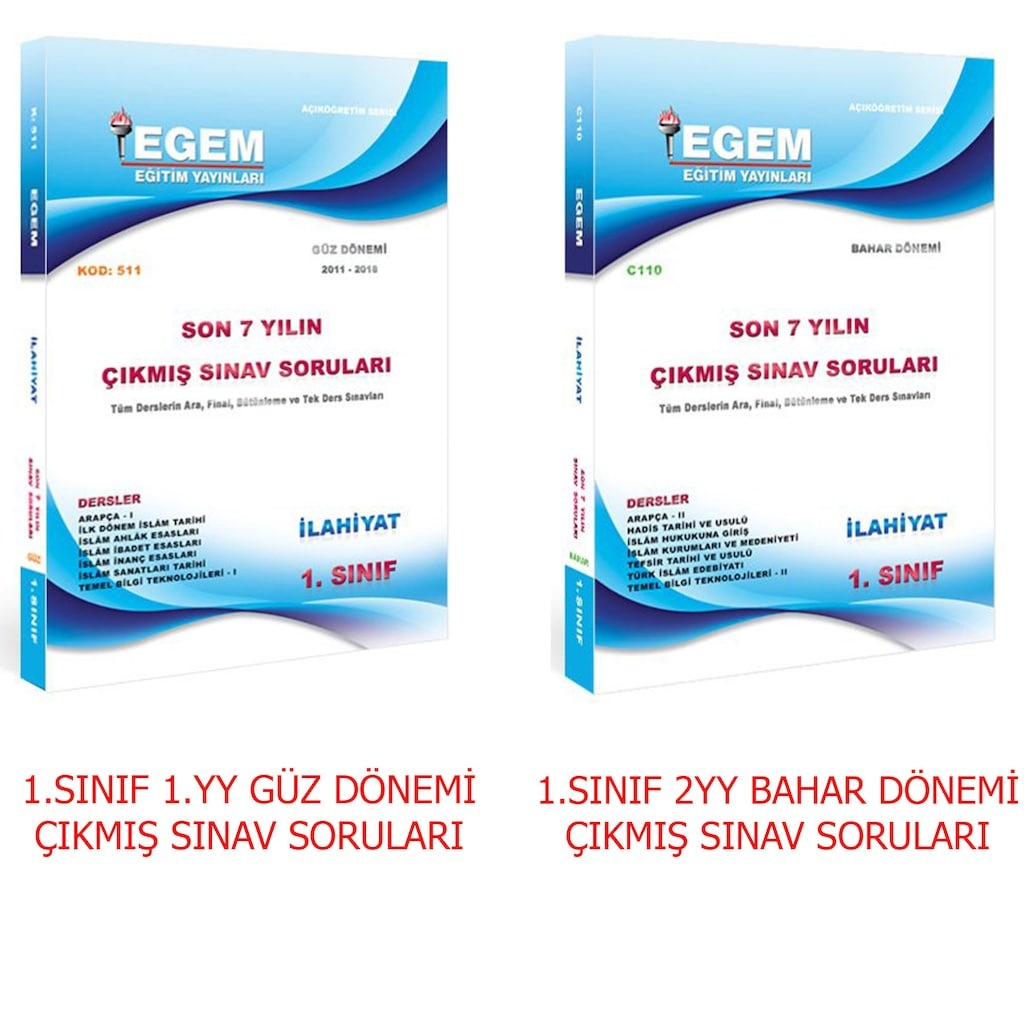 Aof Ilahiyat 1 Sinif Guz Ve Bahar Cikmis Sorular Egem Yayinlari Fiyatlari Ve Ozellikleri