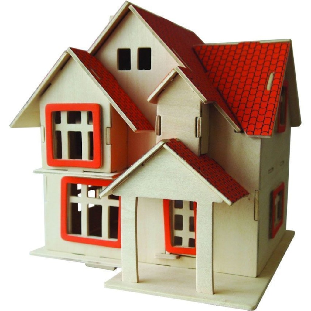 3D Avrupa Tipi Villa Ev Maket Eğitici Oyuncak Kırmızı Ev Fiyatları ve