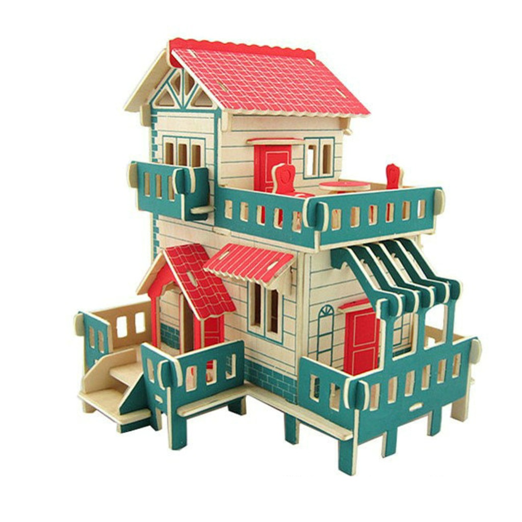 75 Parça 3d Ahşap Maket Puzzle Kırsal Ev Rural House Woodcraft