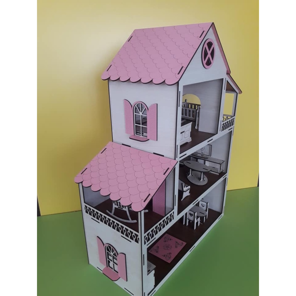 Ahşap Barbi Bebek Oyun Evi Tüm Eşyalar Dahil Şok Fiyata Hediyeli