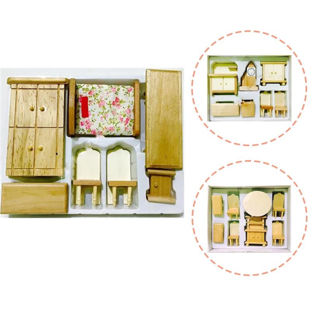 Ahşap Minyatür Maket Ev Mobilyaları Kaliteli Ahşap Eğitici Süpe