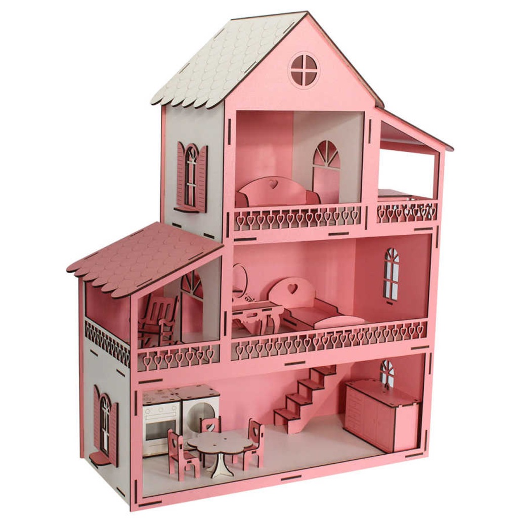 ahsap bebek evi pembe prenses barbie ev 14 parca esyali oyun evi fiyatlari ve ozellikleri