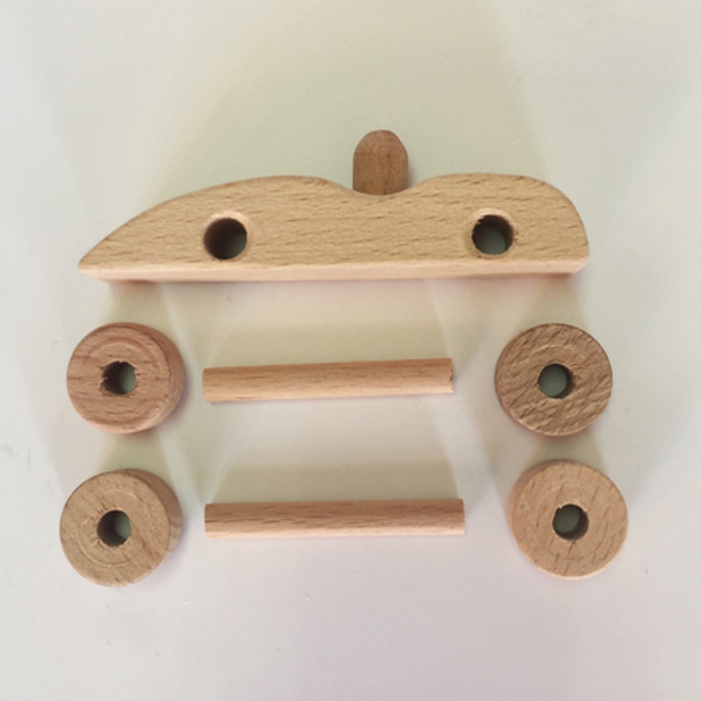 Ekolojik Ahşap Mini Yarış Arabası (Demonte)
