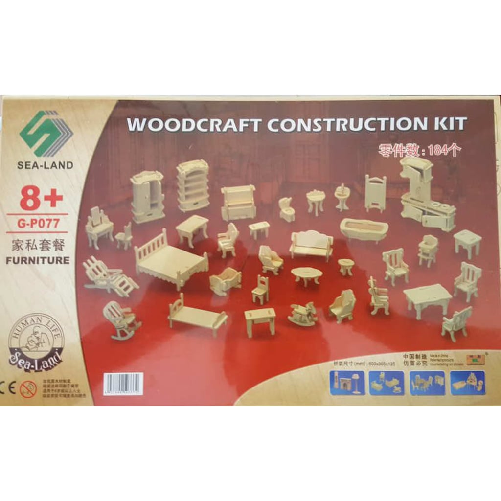 Woodcraft Minyatür Ahşap Ev Eşyaları Maketi 37 Parça Fiyatları ve