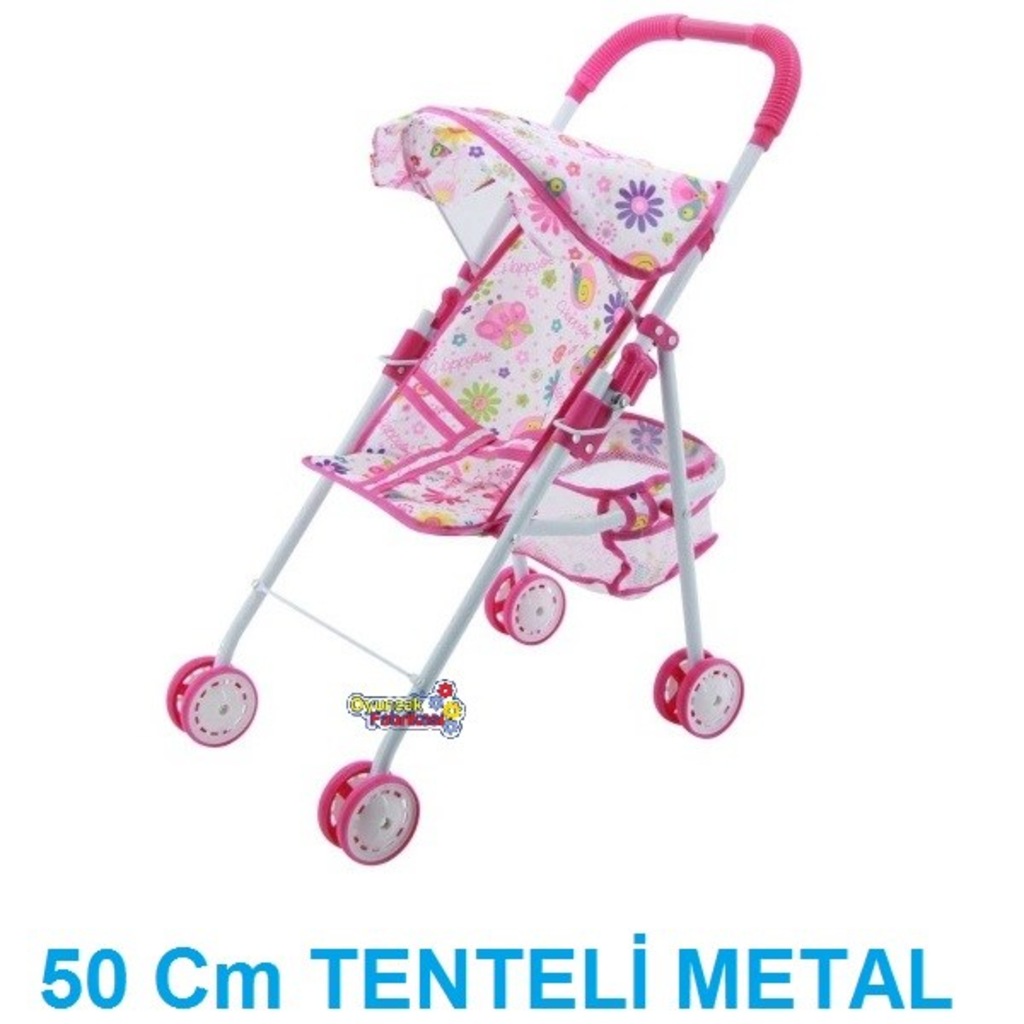 Oyuncak Çocuk Metal Renkli Bebek Arabası Metal Puset