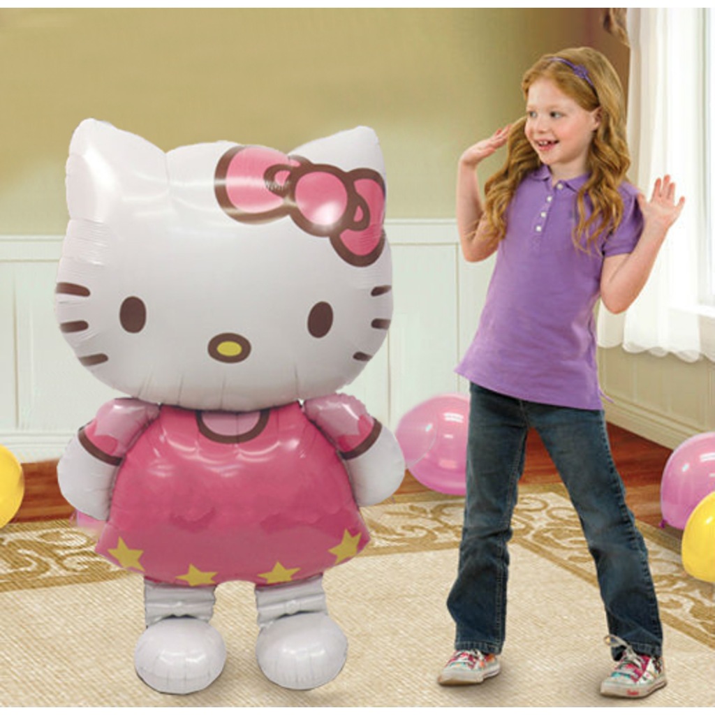 110x65cm Büyük Boy Hello Kitty Kedi Doğum Günü Süpriz Balon cin03