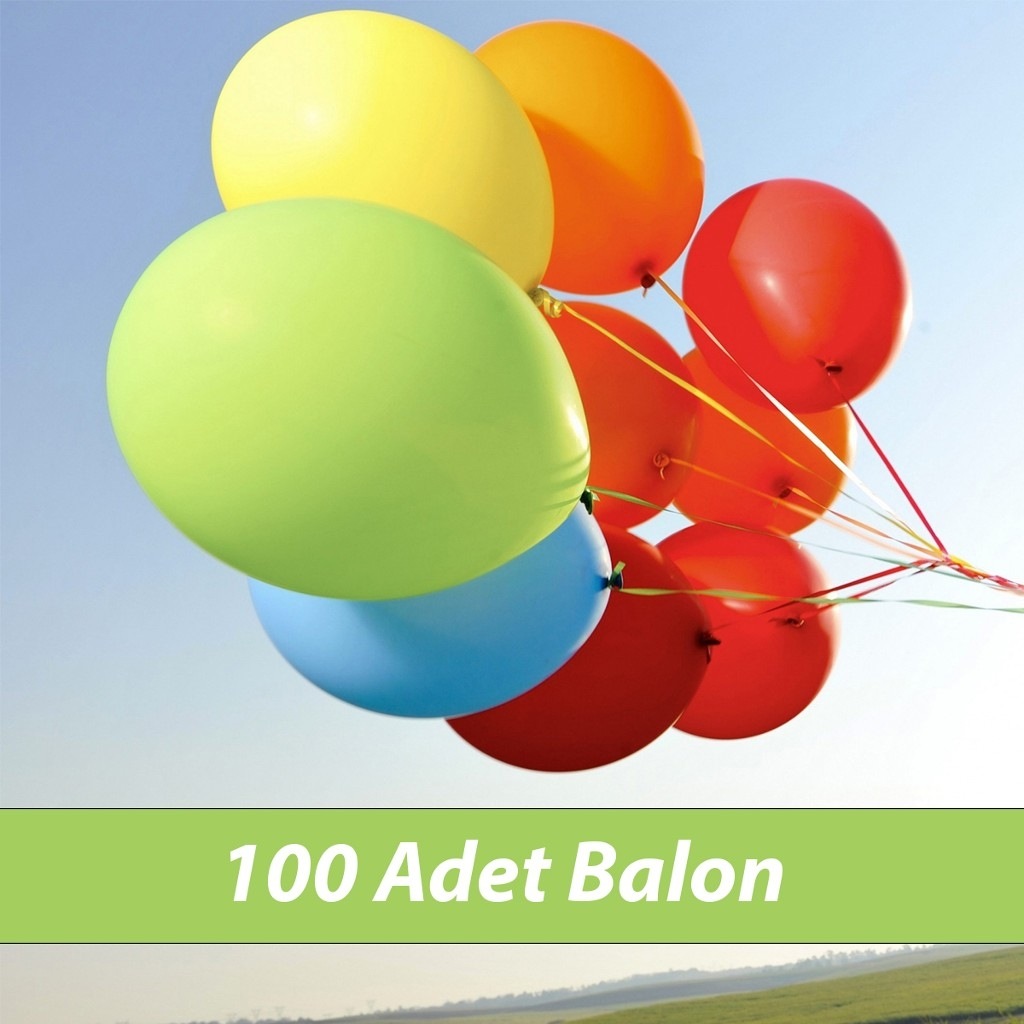 Renkli Balon 100 Adet Helyum Gaz Uyumlu