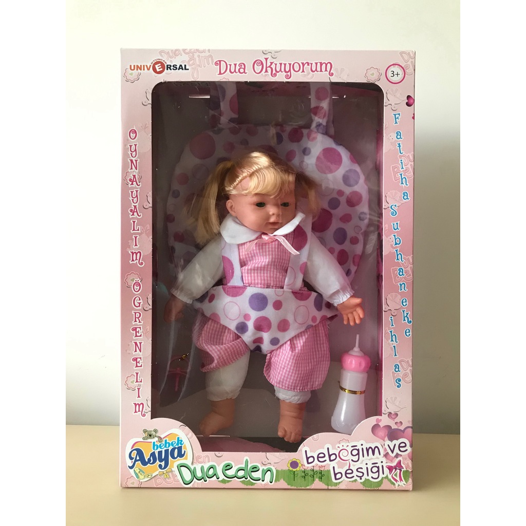 Asya Dua Eden Süt İçen Bebeğim Beşikli Oyuncak Bebek Sesli