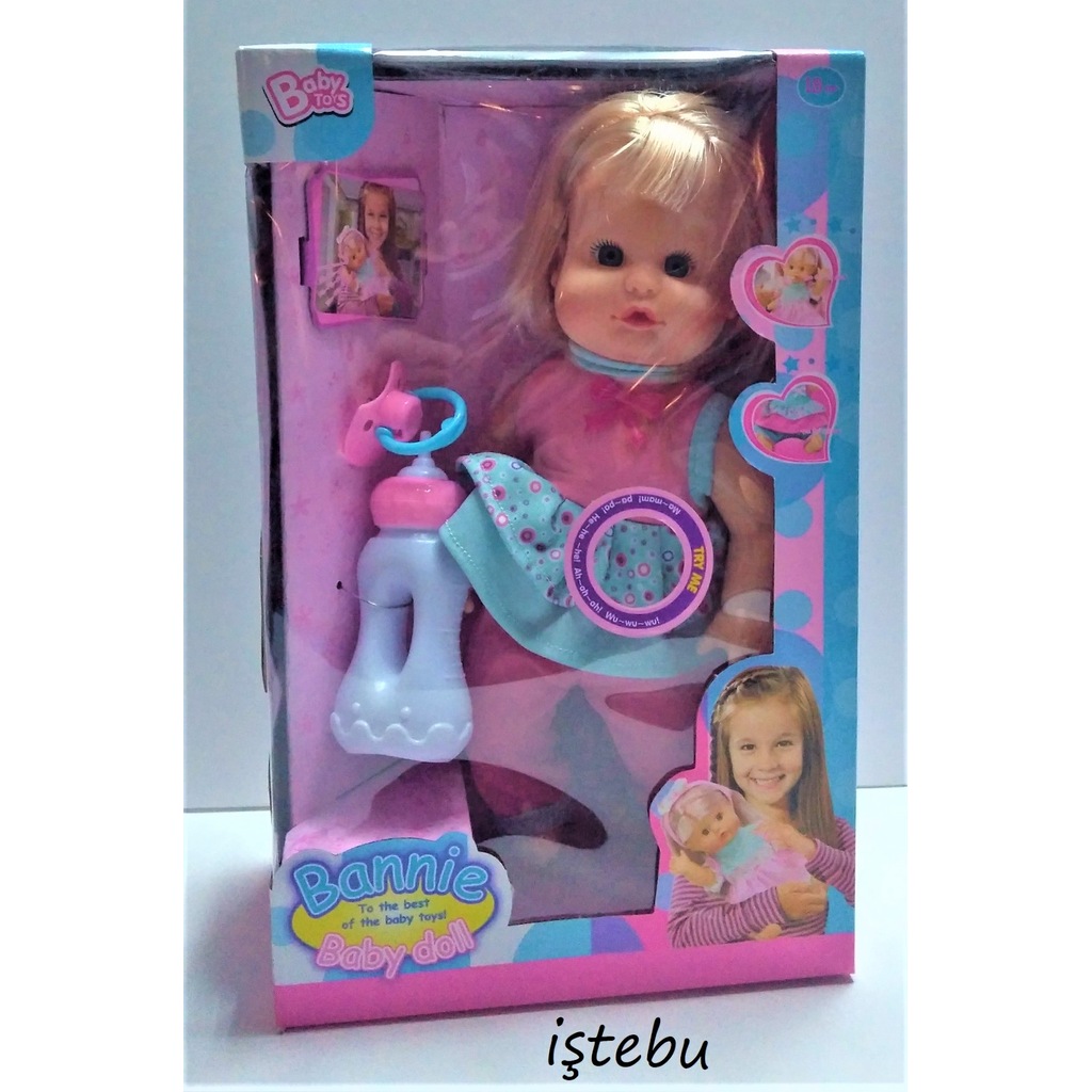 BANNİE BABY DOLL EMZİKLİ BİBERONLU BEBEK 25cm