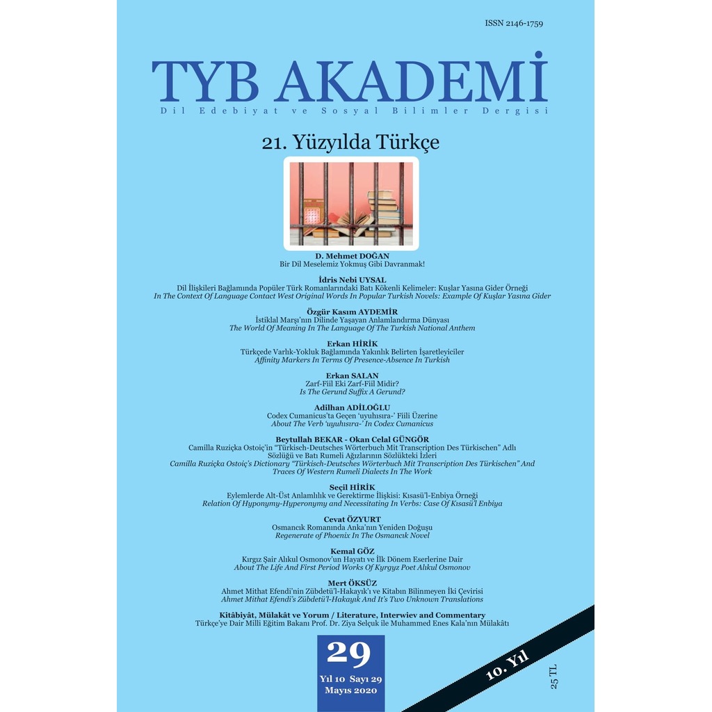 TYB Akademi 29. Sayı 21. Yüzyılda Türkçe