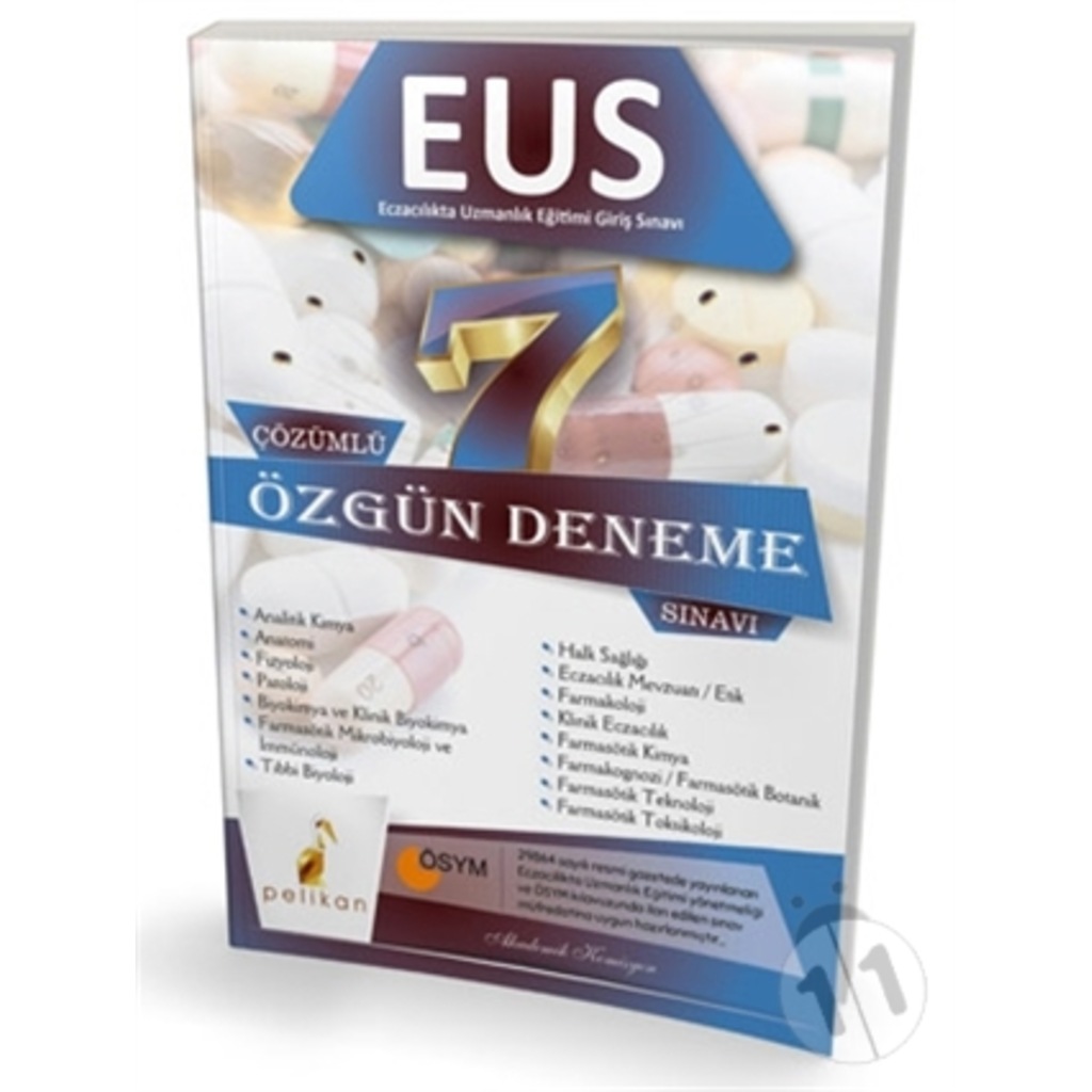 EUS Eczacılıkta Uzmanlık Eğitimi Giriş Sınavı 7 Çözümlü Özgün Den