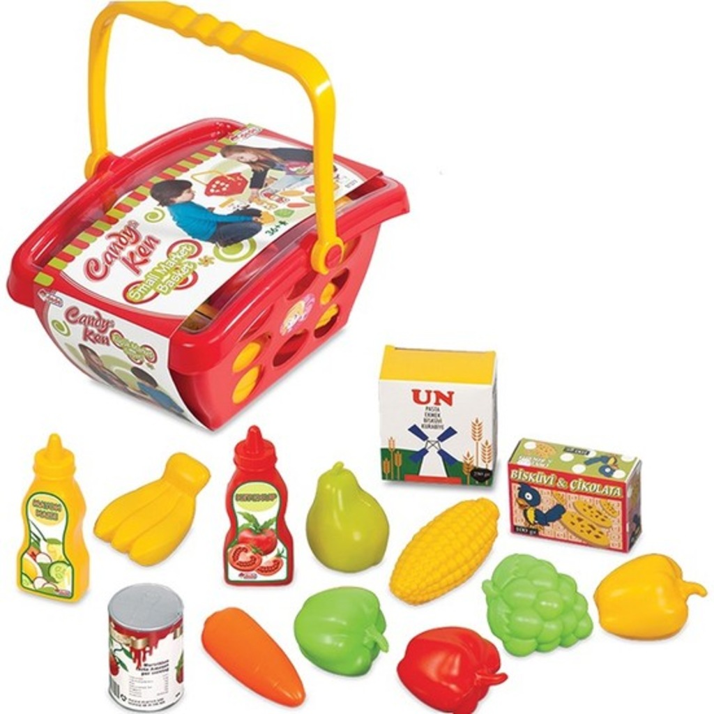 Dede Oyuncak Bebek Market Sepeti Meyve Sebze Mutfak Seti