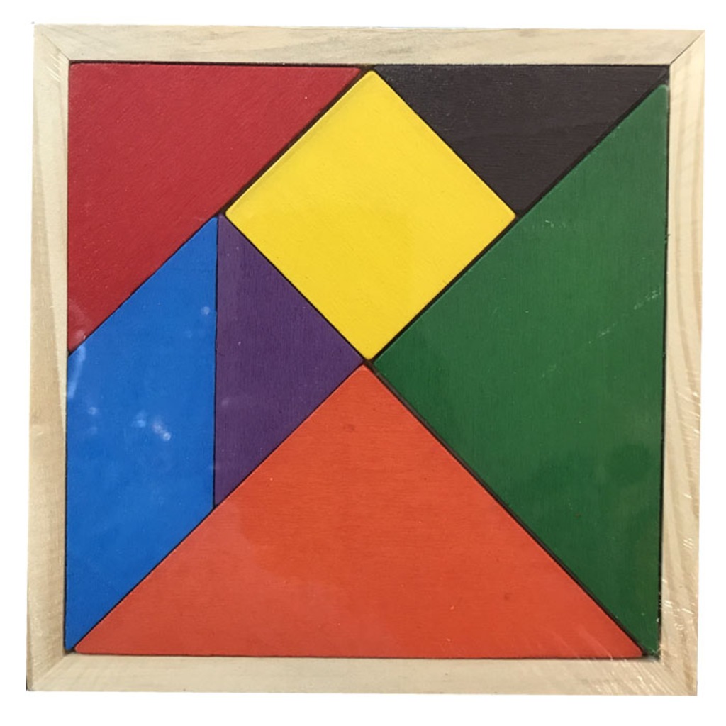 Ahşap Tangram 10 cm Büyük Boy 7'li Akıl Zeka Strateji Oyunu