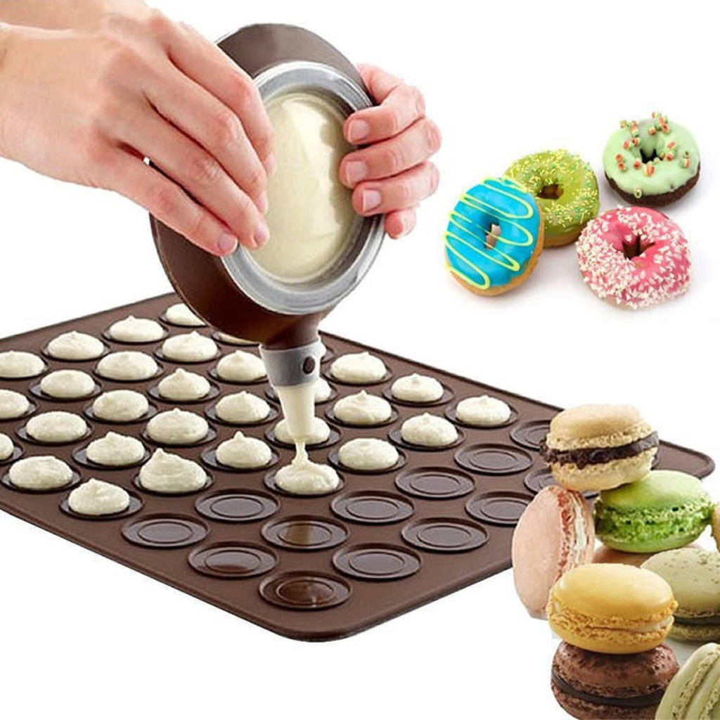 Makaron Yapma Seti Pasta Süsleme Silikon Makaron Tepsi Tatlı Kek