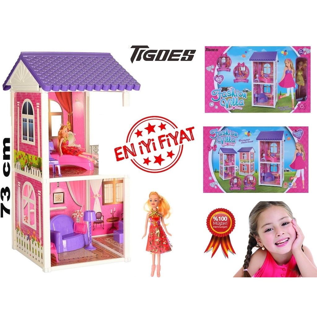 Barbi Bebek Oyun Evi Tüm Eşyalar Ve Bebek Dahil 2 Odalı