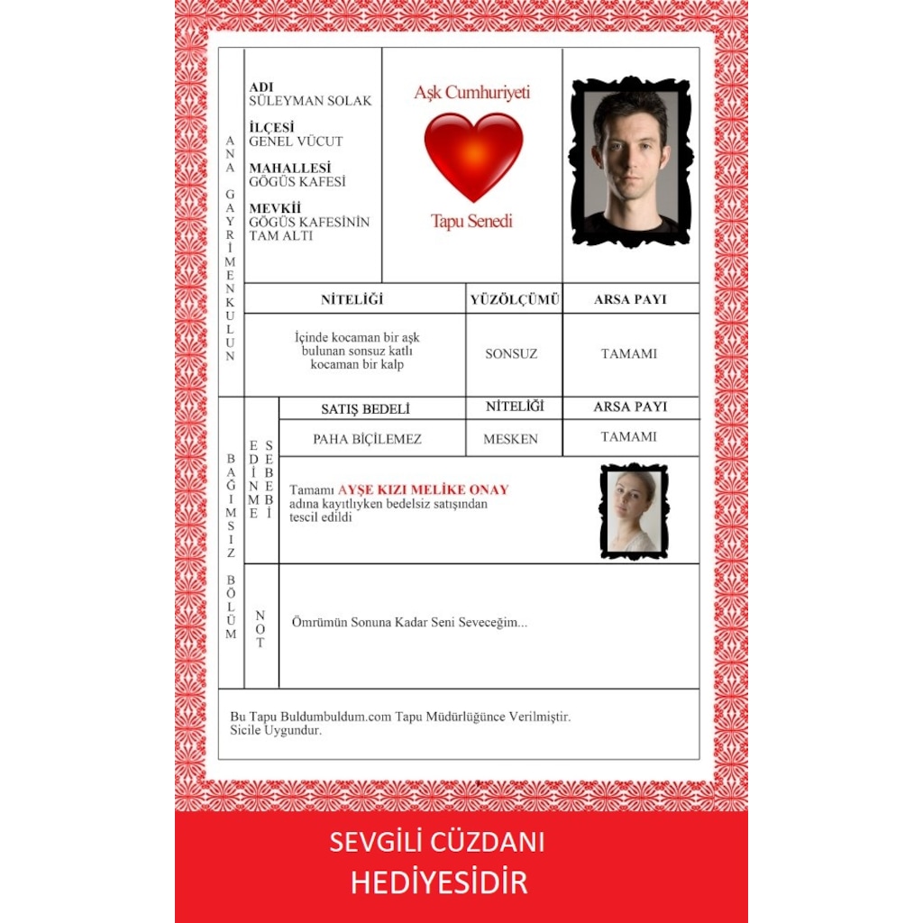 sevgililer gunune ozel ask tapusu ve sevgili cuzdani hediyeli fiyatlari ve ozellikleri