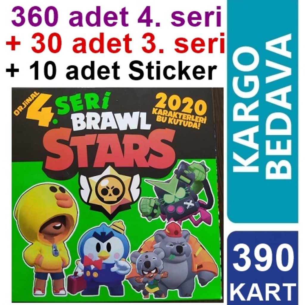 Brawl Stars 4. Seri 360 Adet + 3. Seri 30 Kart + 10 Sticker