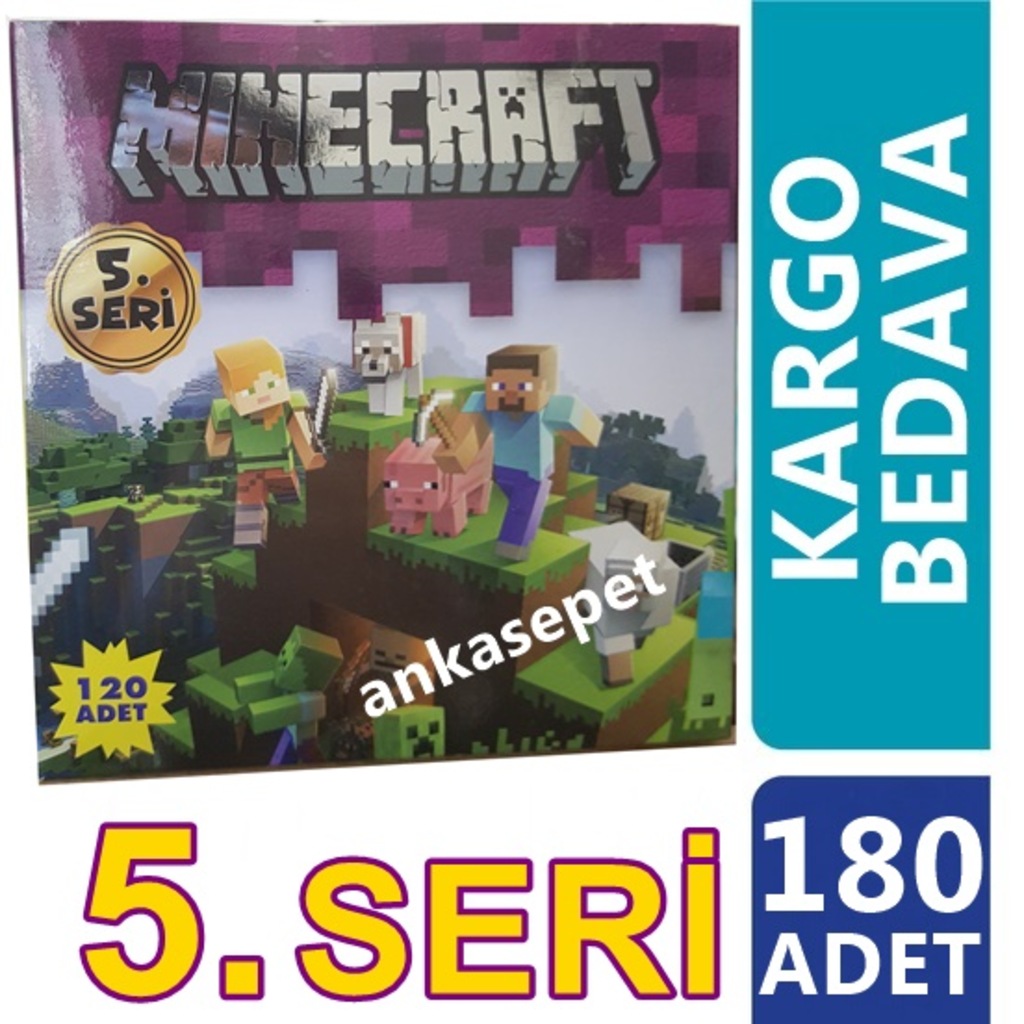MİNECRAFT 5.SERİ OYUN KARTLARI 180 KART MİNE CRAFT minecraft mine