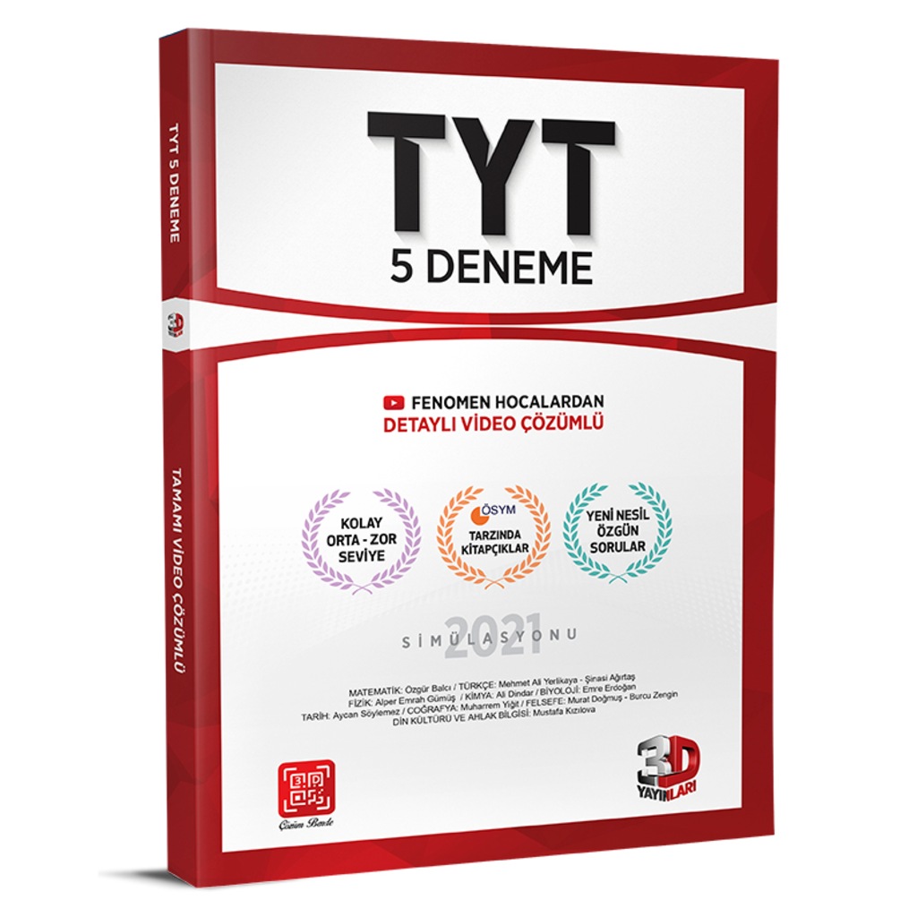 3D Yayınları TYT 5'li Deneme Tamamı Video Çözümlü 2021