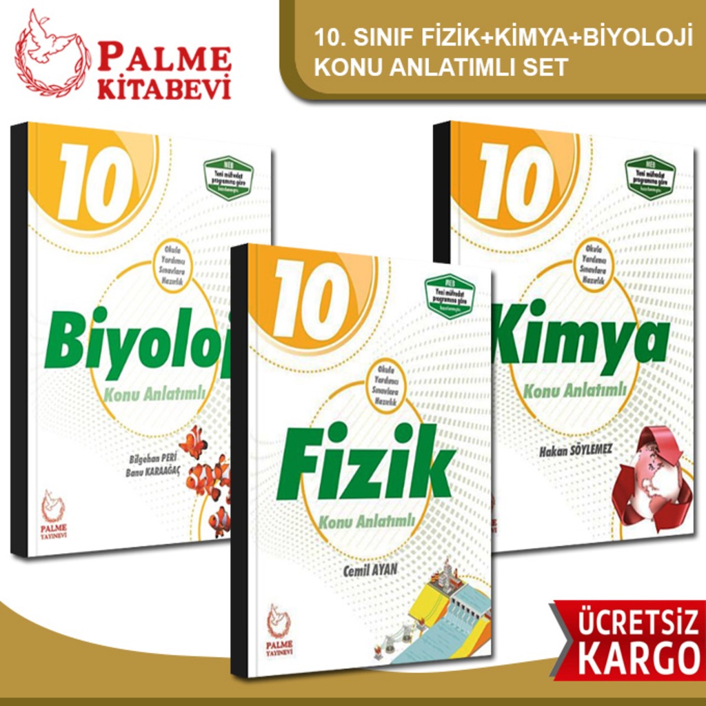 PALME 10. SINIF FİZİK + KİMYA + BİYOLOJİ KONU ANLATIMLI SET /2020