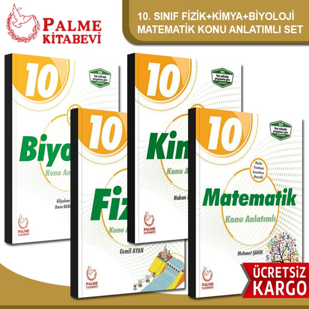 PALME 10. SINIF MATEMATİK + FİZİK + KİMYA + BİYOLOJİ KONU SET