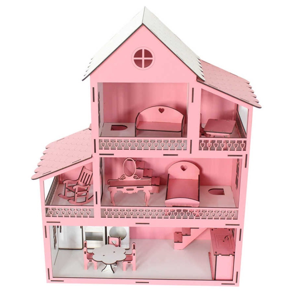 Ahsap Bebek Evi Pembe Prenses Barbie Ev Esyali Oyun Evi Fiyatlari Ve Ozellikleri