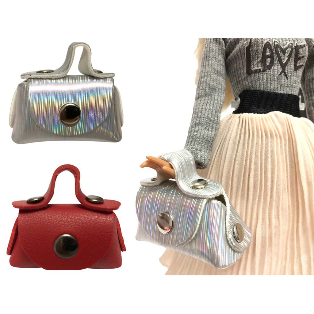 Barbie Bebek Kıyafet Aksesuar Deri El Çanta Seti