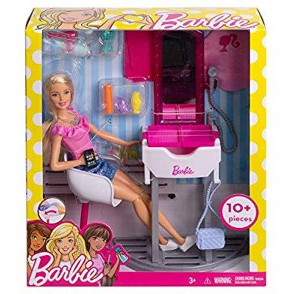 Barbie Bebek Ve Oda Setleri Güzellik Kuaför Oyun Seti DVX51FJB36