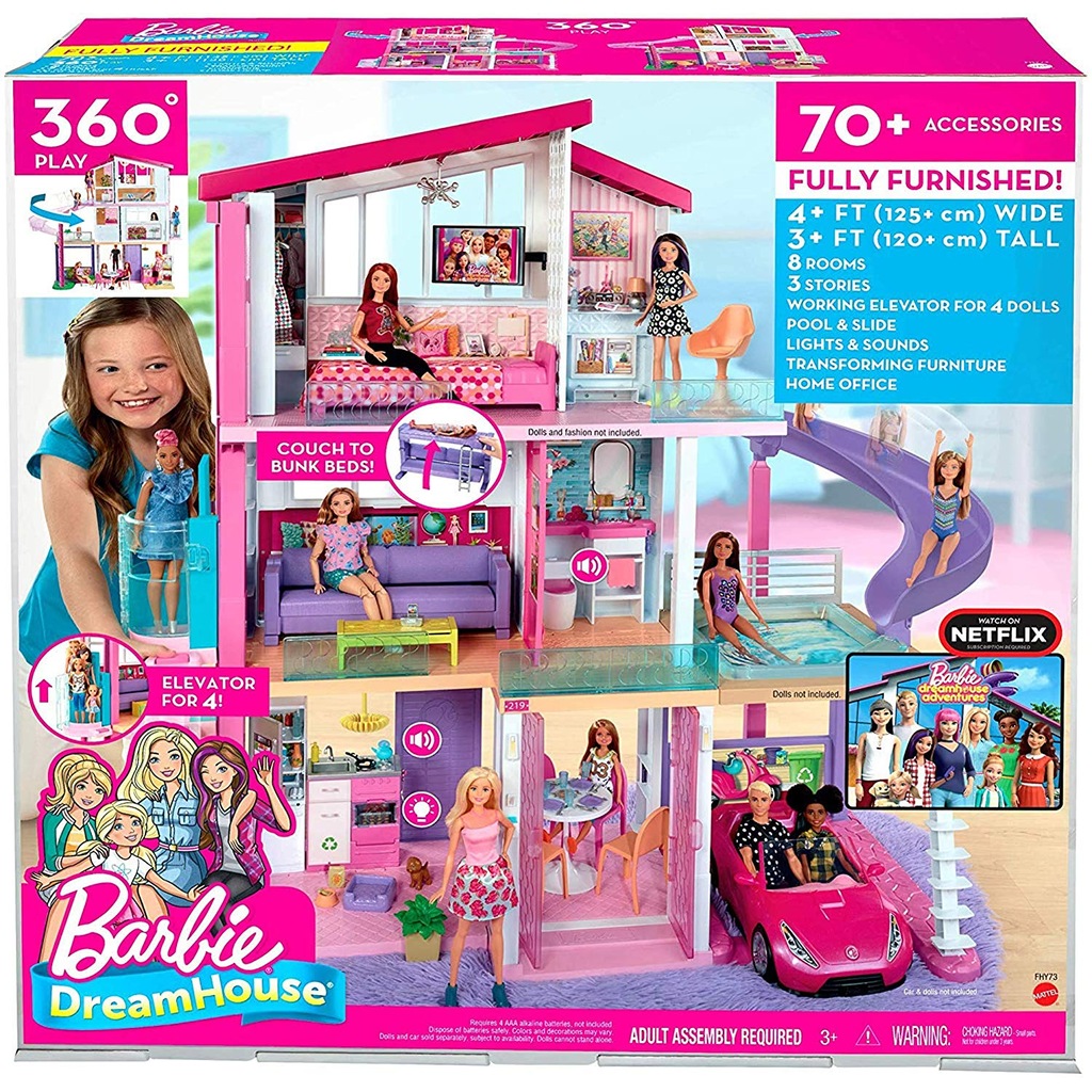 Barbie Nin Rüya Evi Büyük Boy Çocuk Oyuncak Barbi Evi Aksesuarlı