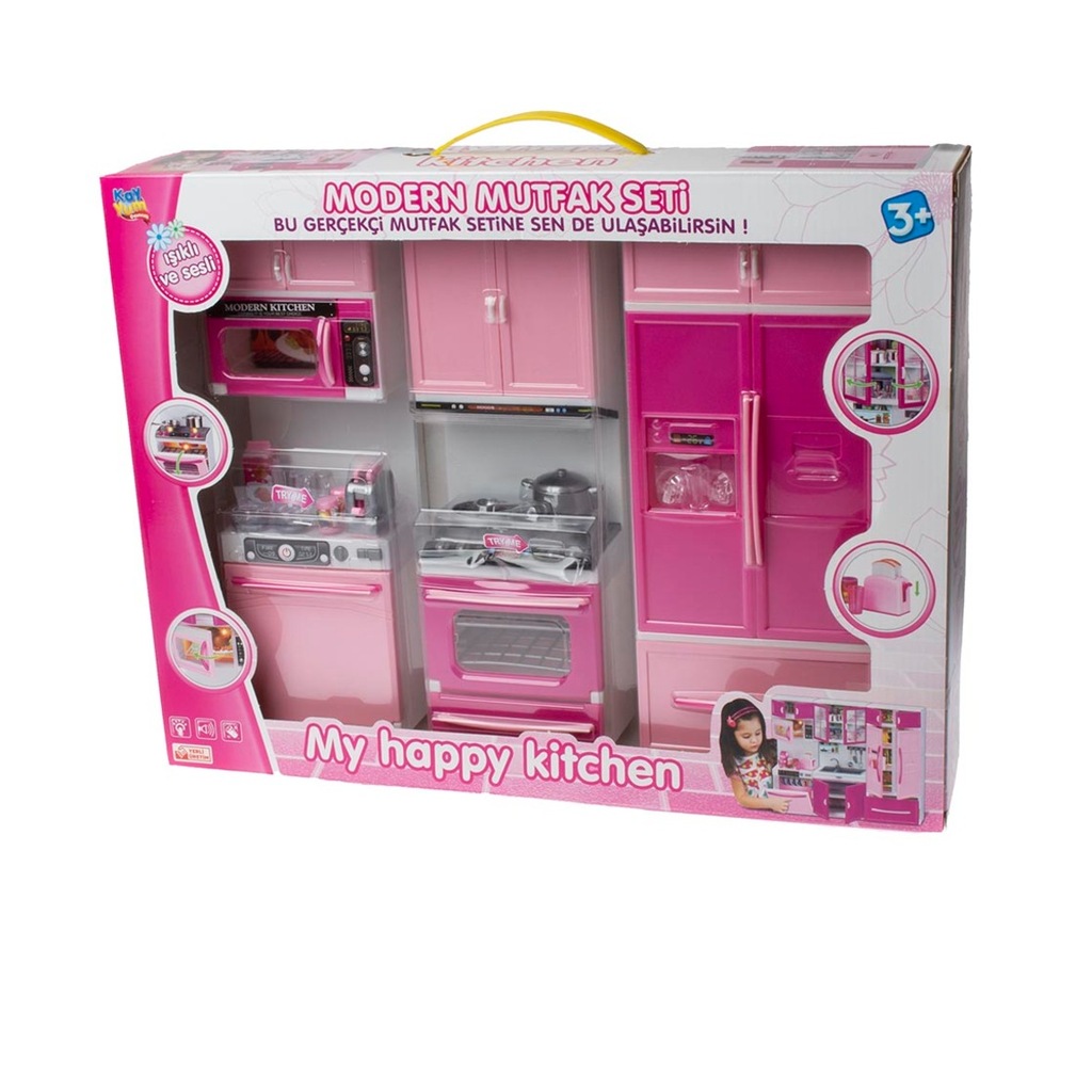 Mutfak Seti 3 lü Bebek Evi İçin Uygun Fırın Buzdolabı