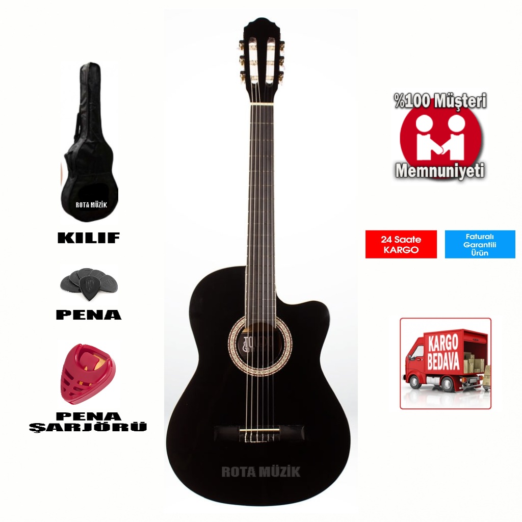 Toledo LC-3900C BK Cutaway Klasik Gitar Hediyeli !!!