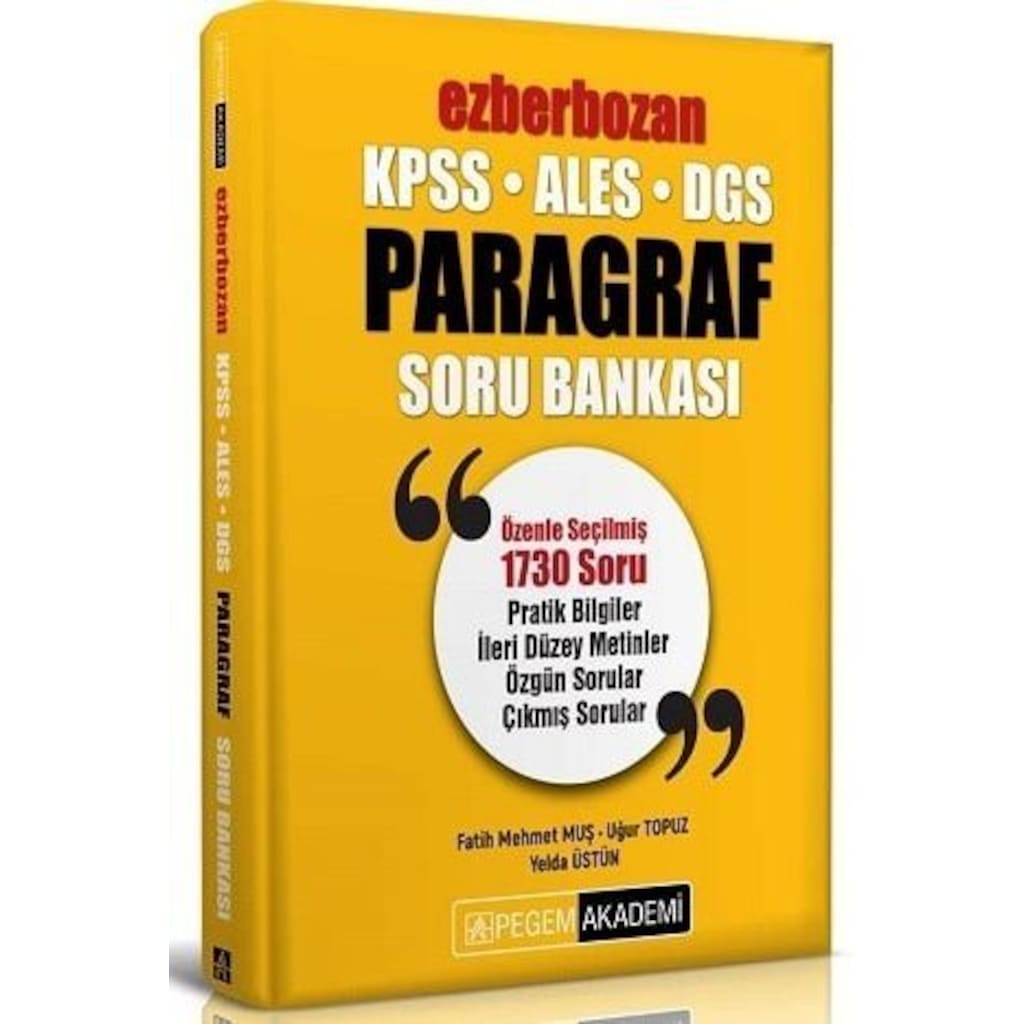 Pegem Yayınları 2020 Kpss Ales Dgs Ezberbozan Paragraf Soru Banka - n11.com