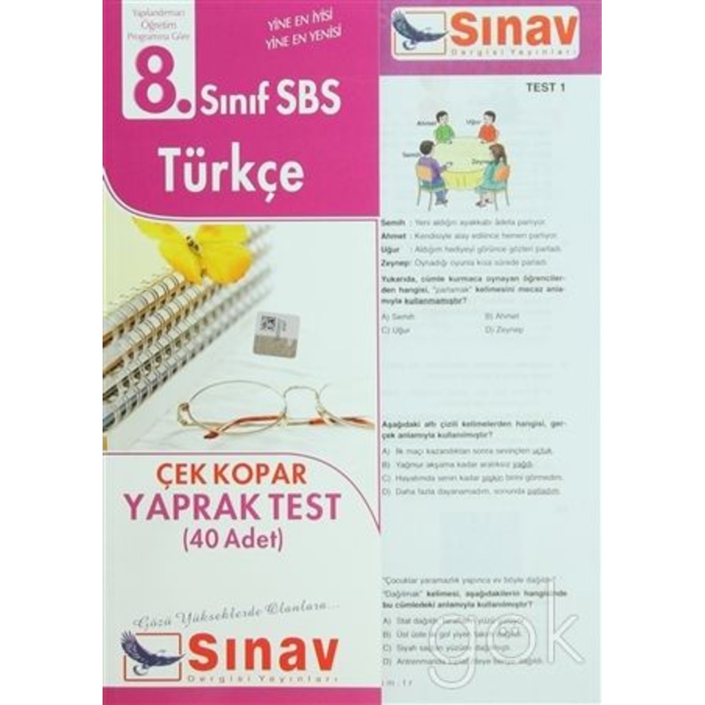 8. Sınıf SBS Türkçe Çek Kopar Yaprak Test (40 Adet)
