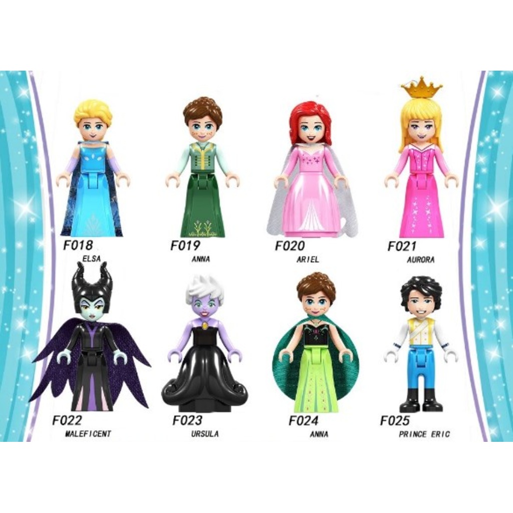 leg0 UYUMLU PRENSES MİNİ FİGÜR ELSA ANNA ARİEL AOURORA MALEFİCEN