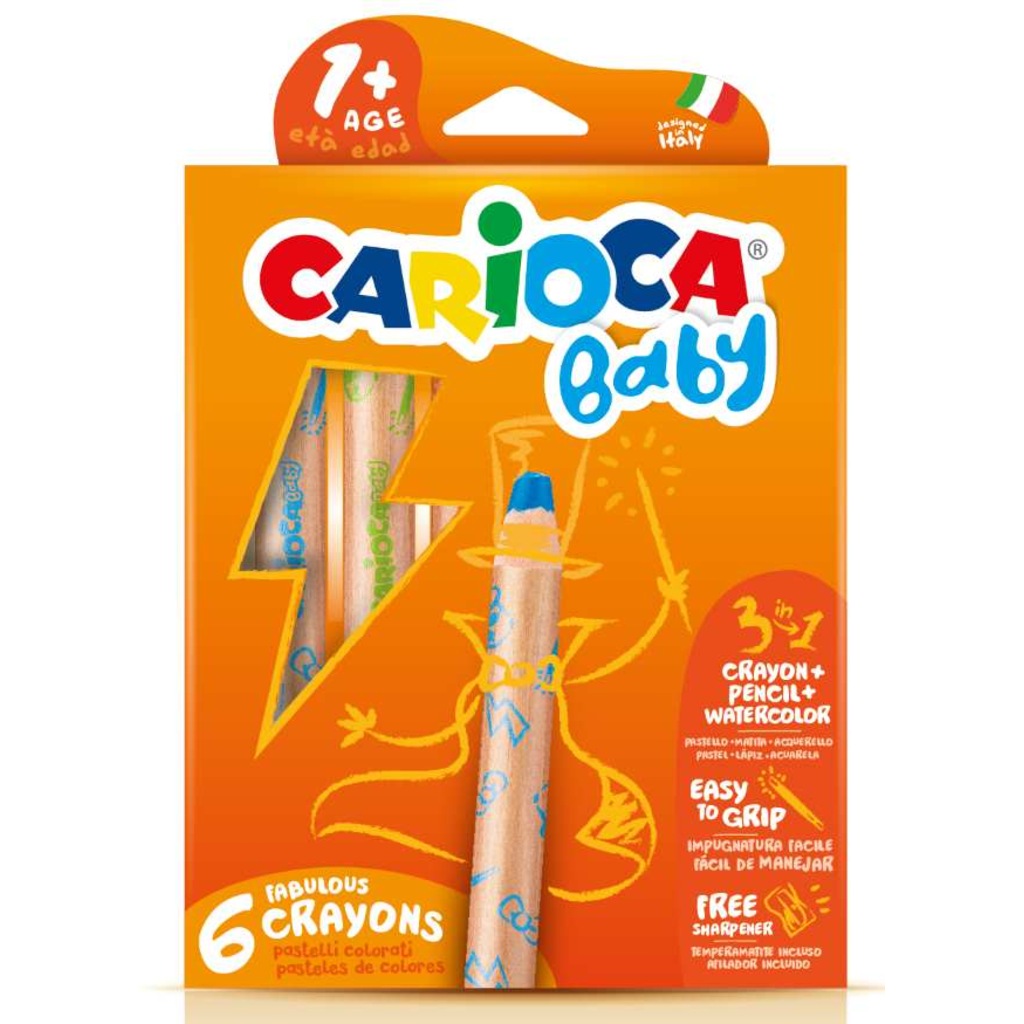 Carioca &quot;3 in 1&quot; Jumbo Bebek Ahşap Gövdeli Boya Kalemi 6