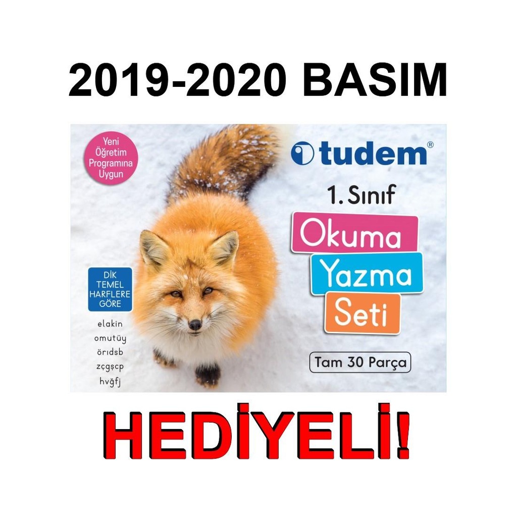 Tudem 1. Sınıf Okuma Yazma Seti Dik Temel Harf 2020 Yeni ürün